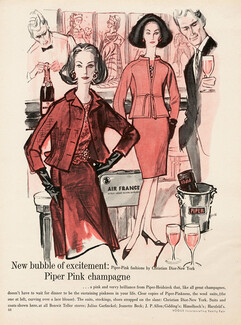 Air France 1962 Fashions by Christian Dior, Piper Pink champagne