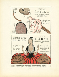 Emile (Hairstyle) & Dr Dys Darsy (Cosmetics) 1920 Robert Polack, & Pigeat, Gazette du Bon Ton