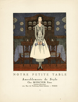 Mercier Frères 1921 "Notre petite table" Pierre Brissaud, la Gazette du Bon Ton