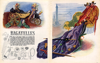 Louis Touchagues 1945 Bagatelles, Annie Beaumel, Hermès (Gloves), Line Vautrin, Atalante, JAD