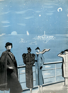 Lelong, Worth, Chanel 1937 Edy Legrand, Mermaid, Ocean Liner