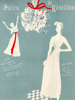 Marcel Rochas (Couture) 1937 Evening Gown, A. M. Rodicq, Balenciaga, Bruyère