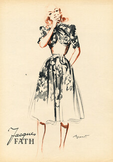 Jacques Fath 1945 Summer Dress, Brénot