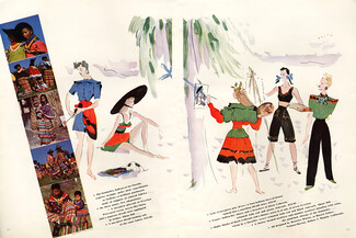 Bonwit Teller 1942 Beatrice Wittels, Summer Dress, Beachwear, Trousers Shorts, Marcel Vertès