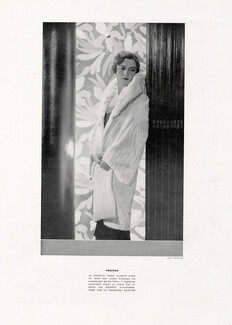 Redfern 1929 Evening Fur Coat Ermine, Princesse Eristow, Photo Cecil Beaton