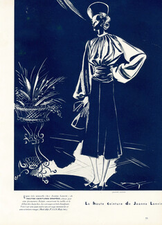 Jeanne Lanvin 1937 Ceinture drapée, Corsage bouffant, Jacques Demachy