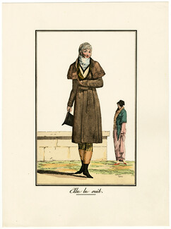 Debucourt 1798-1808 Modes et Manières du Jour "Elle le suit", Fashion Plate (Man), Dandy, Reprint, Editions Rombaldi 1957