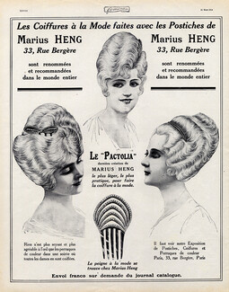 Marius Heng (Hairstyle) 1914 Wig, Hairpieces, Comb