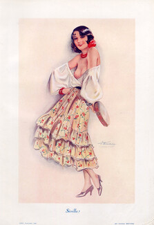 Suzanne Meunier 1930 Séville, Spanish Dancer