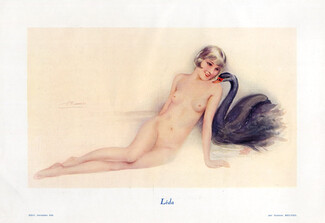 Suzanne Meunier 1930 Léda, Nude Black Swan
