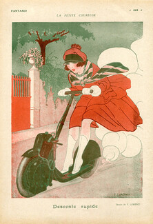 Lorenzi 1917 La Petite Coureuse, Descente rapide, Trottinette, Kick Scooter