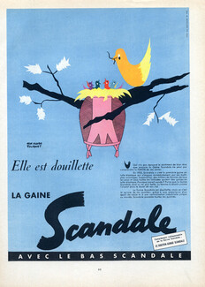 Scandale (Lingerie) 1955 Jean Claude Fournet, Girdle, Bird