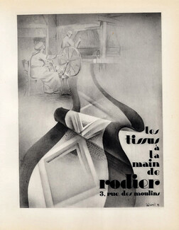 Rodier (Fabric) 1928 Weaver, Lithograph PAN Paul Poiret, Wurci (Robert Falcucci)
