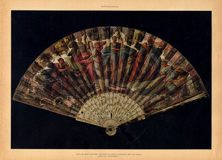 Painted fans 1947 Eventail peint sur peau. Monture de nacre et d'écaille (fin XVIIe s.)
