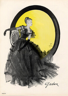 Gaston 1945 René Gruau, Fashion Illustration, Evening Gown