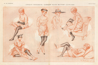 Fabiano 1916 ''Comment Elles Mettent Leurs Bas'' Stockings