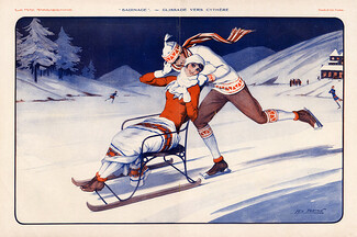 Léo Fontan 1929 ''Badinage Glissade Vers Cythère'' Ice skating, Luger, Winter Sports
