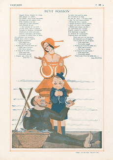 Sacha Zaliouk 1929 ''Petit Poisson'' Fisherman, Kid, Texte Jean Bastia