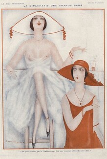 Sacha Zaliouk 1922 ''La Diplomatie des Grands Bars'' topless