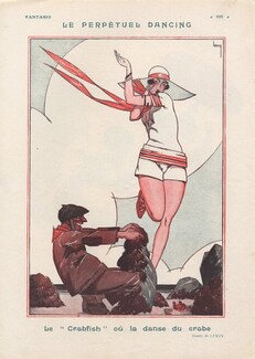 Leroy 1925 ''Le Perpétuel Dancing'' Swimmer Bathing Beauty, La Danse du Crabe