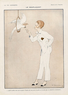 Edouard Touraine 1916 ''Le Remplacant'' Parrot, Womens Trousers
