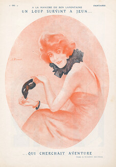 Suzanne Meunier 1921 ''Un Loup survint à jeun...'' Masquerade ball