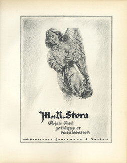 Stora (Works of art) 1928 Gothique et Renaissance Style... Angel, Lithograph PAN Paul Poiret, Libis