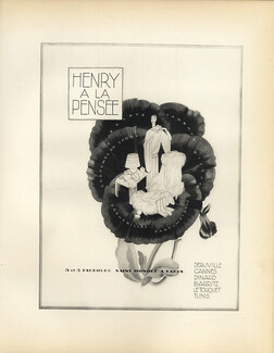 Henry a la Pensée 1928 Art Deco, Lithograph PAN Paul Poiret, Libis
