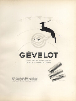 Gévelot (Ammunitions of Hunting, Shooting and War) 1928 Original lithograph from "PAN" Paul Poiret, Yan Bernard Dyl