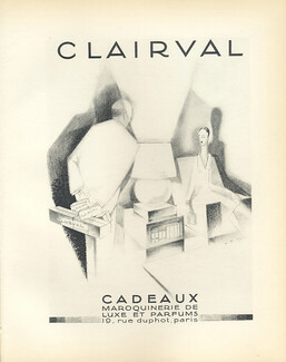 Clairval (Maroquinerie de Luxe et Parfums) 1928 Lithograph PAN Paul Poiret, Yan Bernard Dyl