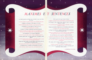 Maximes et Sentences, 1938 - Judgments and Maxims, Jean Picart Le Doux, Text by Gabrielle Chanel