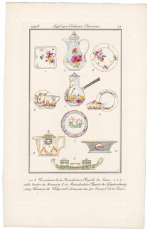 Géo Rouard "A la Paix" 1913 Porcelaine, Faïences, Journal des Dames et des Modes Costumes Parisiens Pochoir N°74