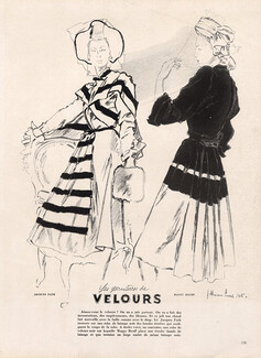 Jacques Fath, Maggy Rouff 1945 Garnitures de Velours, Jc. Haramboure