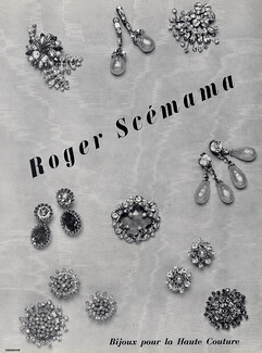 Roger Scémama 1955 Clips Jewels Haute Couture