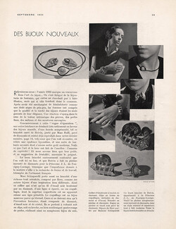 Des Bijoux Nouveaux, 1933 - Herz, René Boivin Bijoux de Herz portés par Mme Schiaparelli