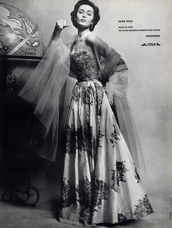 Nina Ricci 1954 Evening Dress, Ducharne, Photo Guy Arsac