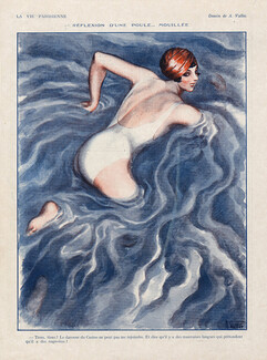 Armand Vallée 1926 Réflexion d'une poule mouillée, Swimwear