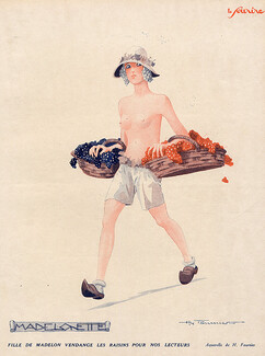 Henry Fournier 1928 Madelonette, Grapes Harvest, Topless