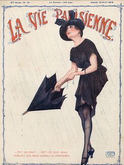 Georges Léonnec 1919 Umbrella, La Vie Parisienne cover