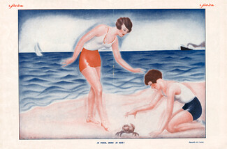 Fabius Lorenzi 1928 "Je pince, donc je suis !", Beach, Crab