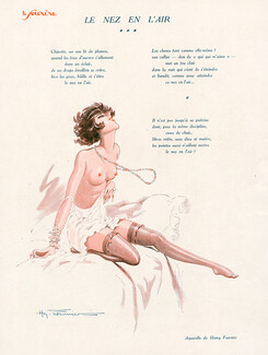 Henry Fournier 1928 "Le Nez en l'air", Topless, Stockings