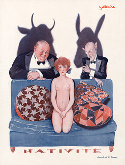 Georges Léonnec 1928 "Nativité" Nude