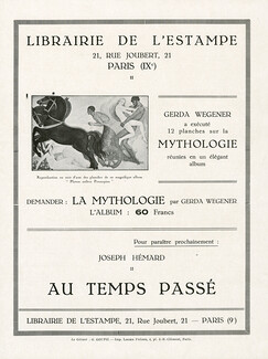 Librairie de l'Estampe 1928 Mythologie, Gerda Wegener, Publicité