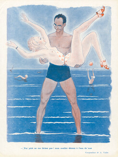 Armand Vallée 1935 Bathing Beauty, Topless Swimwear