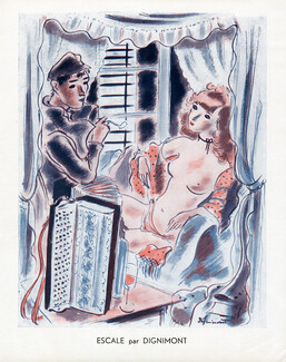 Dignimont 1936 "Escale", Sailor, Prostitution, Accordion