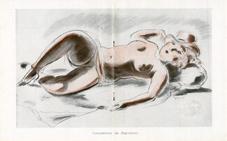 Dignimont 1936 Composition, Erotica, Top hat