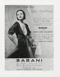 Babani (Perfumes) 1935 Mon Amie Elizabeth, Photo Dorvyne