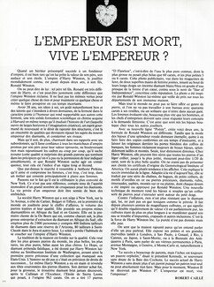 L'Empereur est mort, vive l'Empereur ?, 1980 - Harry Winston Ronald Winston, Texte par Robert Caillé, 1 pages