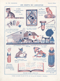 Miarko 1919 "Les Jouets de L'Armistice" The Toys, Bear, Tiger, Pulcinella, Yankee boule, bébé jumeau, le cheptel, toupie, nain jaune