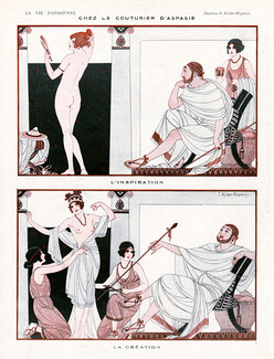 Joseph Kuhn-Regnier 1922 "Chez le Couturier d'Aspasie" Poiret, Fitting, Nude